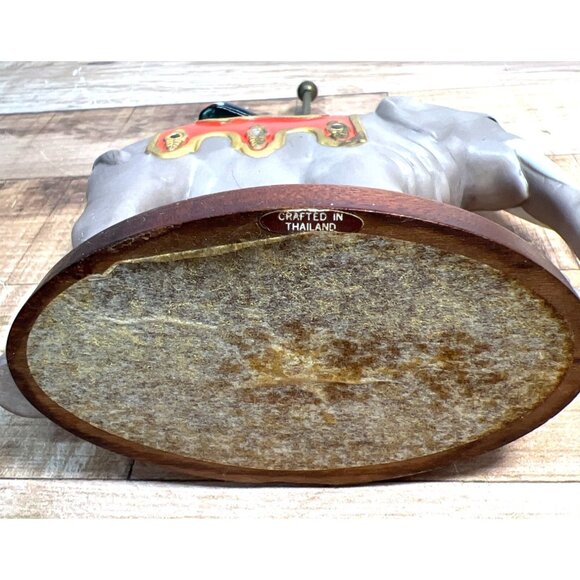 Handcrafted Elephant Figurine With Pole & Saddle Decor - Picture 4 of 4